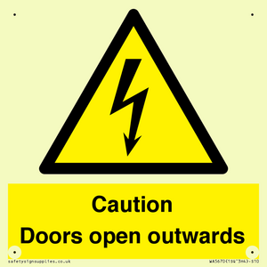 Caution Doors open outwards
